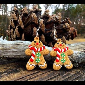 Gingerbread silver 925 earrings Christmas gift!